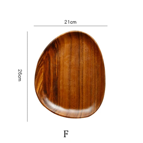 Solid Wood Round Dinner Plates