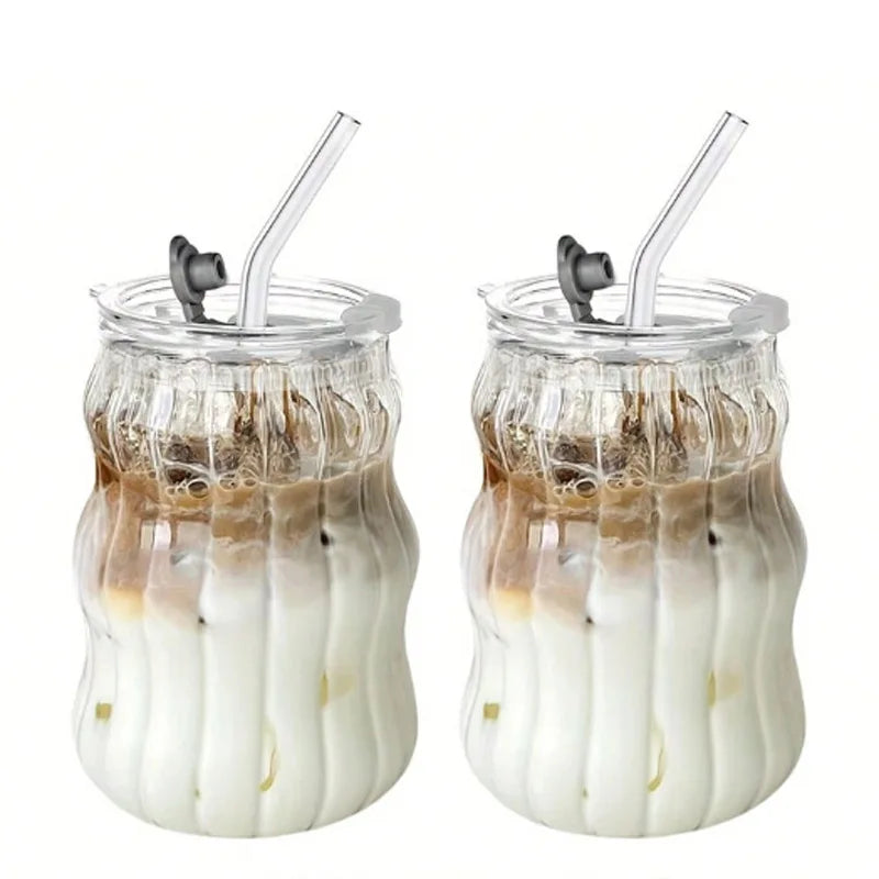 Ins Glass Cup 500ML 16OZ Heat-resistant Tumbler Drinkware