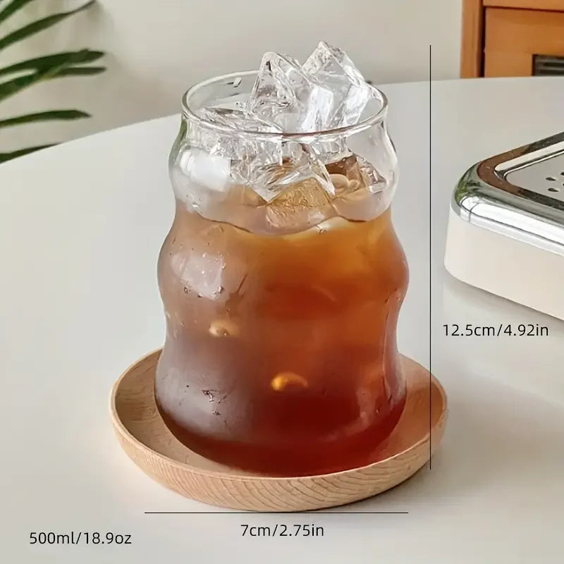 Ins Glass Cup 500ML 16OZ Heat-resistant Tumbler Drinkware