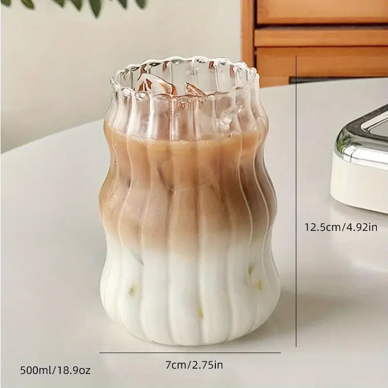 Ins Glass Cup 500ML 16OZ Heat-resistant Tumbler Drinkware