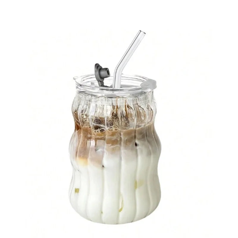 Ins Glass Cup 500ML 16OZ Heat-resistant Tumbler Drinkware