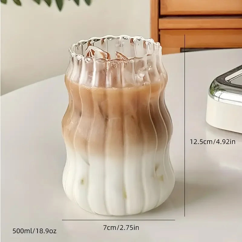 Ins Glass Cup 500ML 16OZ Heat-resistant Tumbler Drinkware