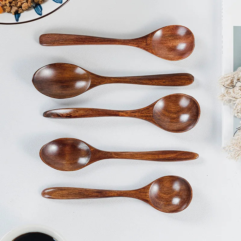 6PCS Wooden Spoon Bamboo Kitchen Utensil