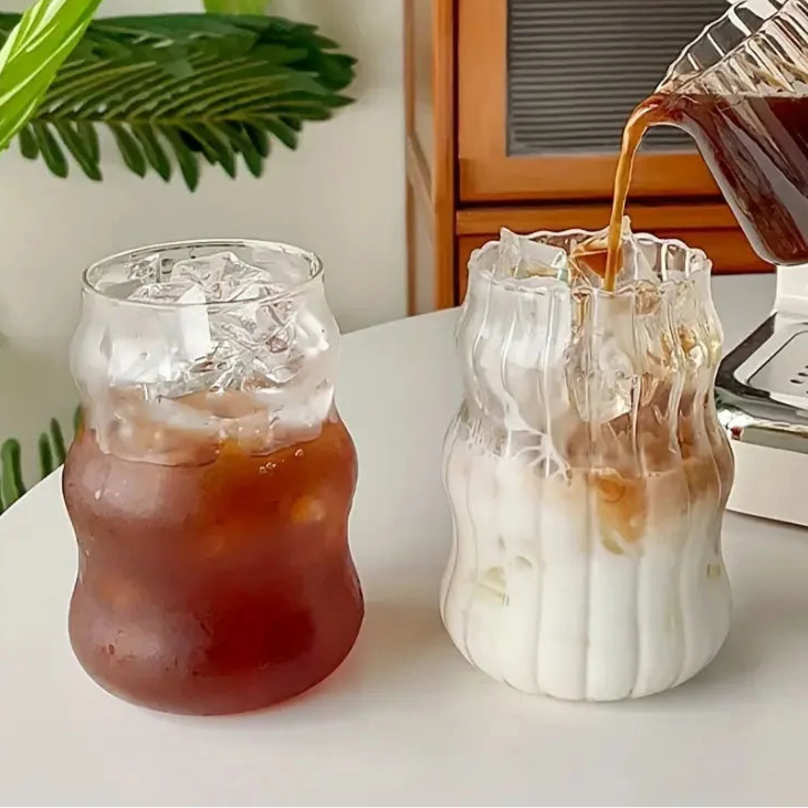 Ins Glass Cup 500ML 16OZ Heat-resistant Tumbler Drinkware