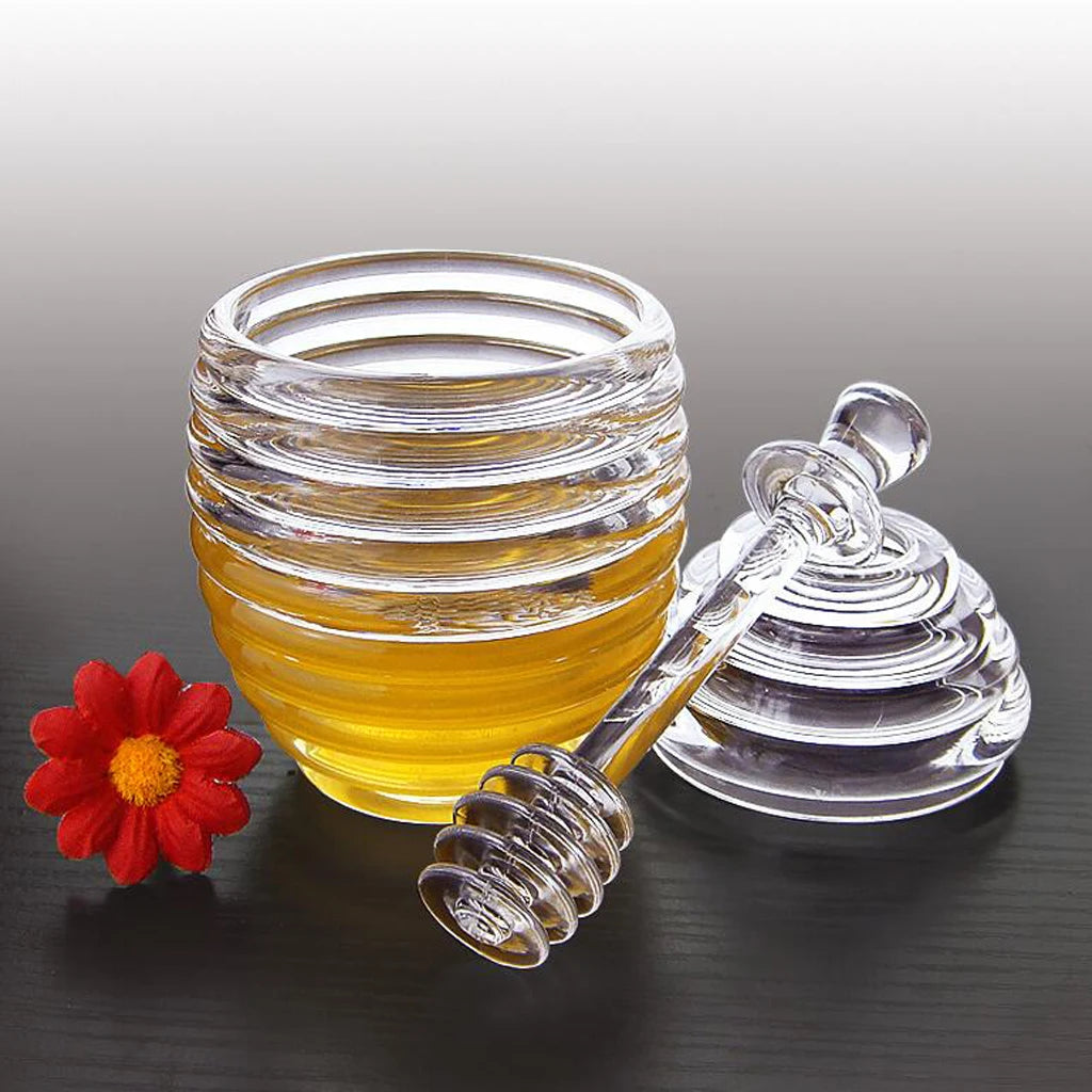 Transparent Honey Jar With Stirring Rod