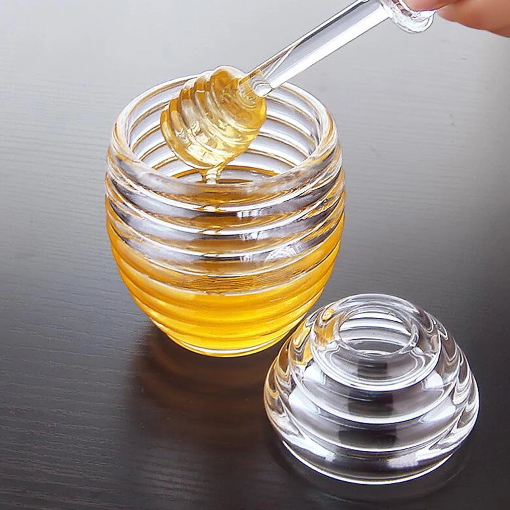 Transparent Honey Jar With Stirring Rod