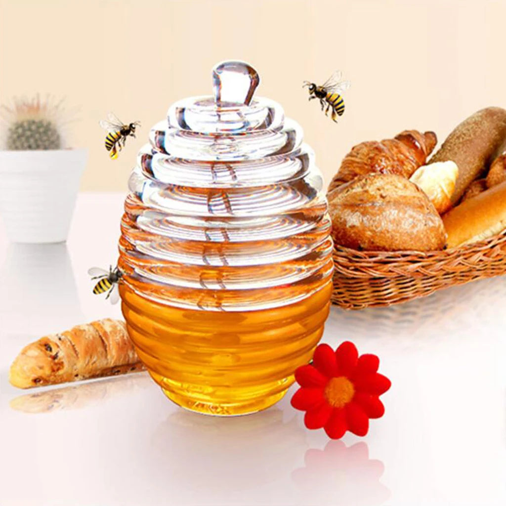 Transparent Honey Jar With Stirring Rod