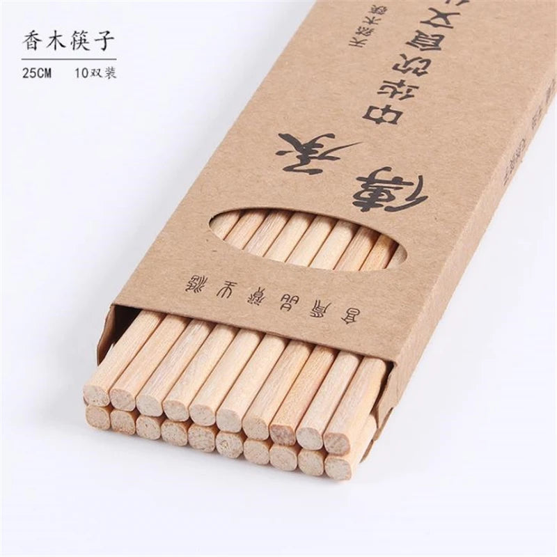 10 Pairs Reusable Wooden Bamboo Japanese Chop Stick