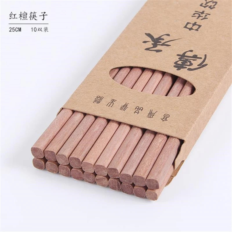 10 Pairs Reusable Wooden Bamboo Japanese Chop Stick