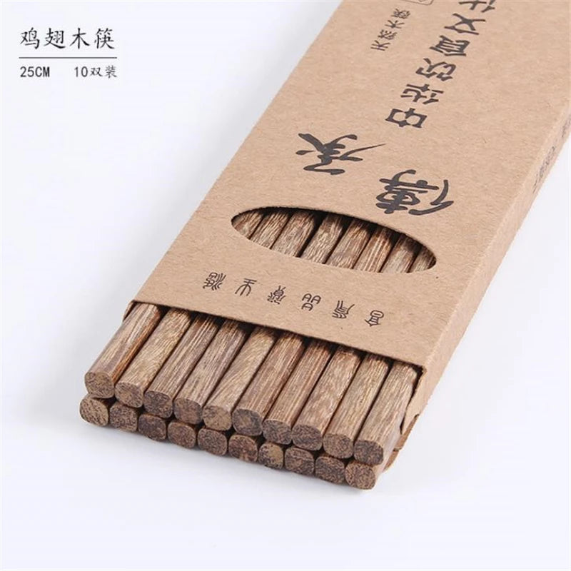 10 Pairs Reusable Wooden Bamboo Japanese Chop Stick